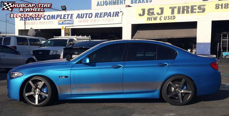 vehicle gallery/bmw 535i m niche milan m134 20x85 Black & Machined with Dark Tint wheels and rims