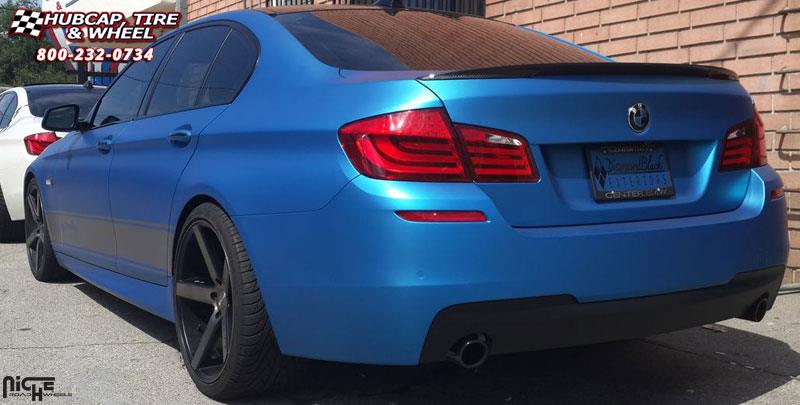 vehicle gallery/bmw 535i m niche milan m134 20x85 Black & Machined with Dark Tint wheels and rims