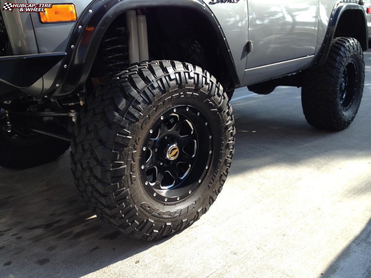 vehicle gallery/ford bronco fuel boost d534 17X9 Matte Black & Milled wheels and rims