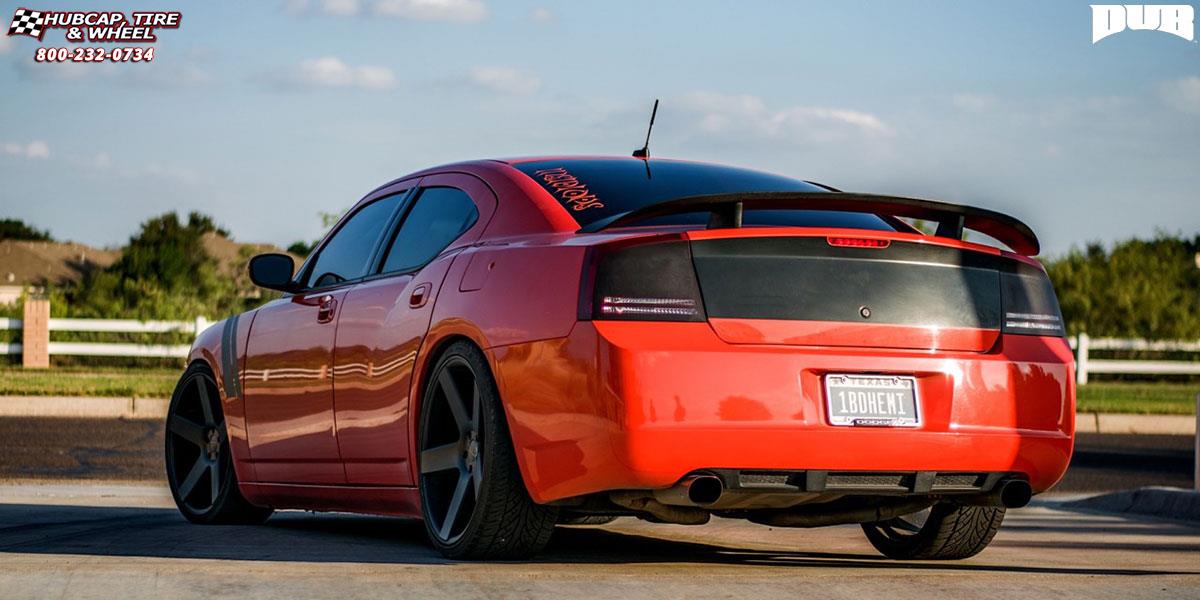 vehicle gallery/dodge charger dub baller s116 22X95  Black & Machined with Dark Tint wheels and rims