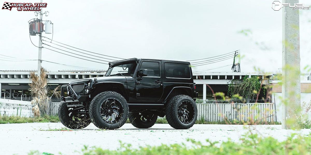 vehicle gallery/jeep wrangler fuel cleaver d239 24X14  Gloss Black & Milled wheels and rims