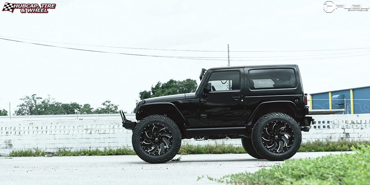 vehicle gallery/jeep wrangler fuel cleaver d239 24X14  Gloss Black & Milled wheels and rims