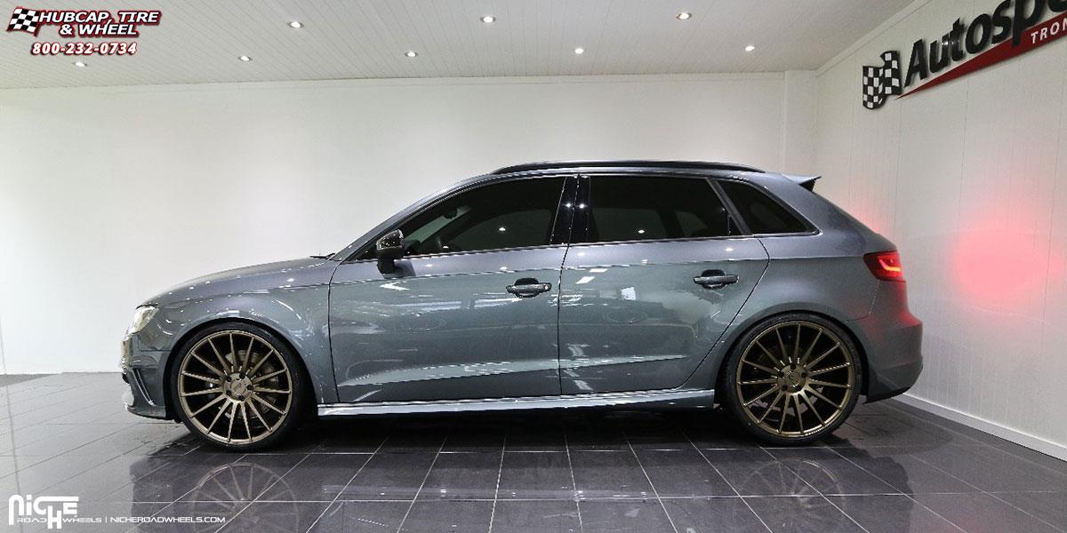 vehicle gallery/audi s3 niche form m158 20x85  Bronze wheels and rims