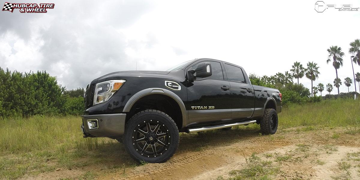 vehicle gallery/nissan titan fuel maverick d538 20X10  Black & Milled wheels and rims