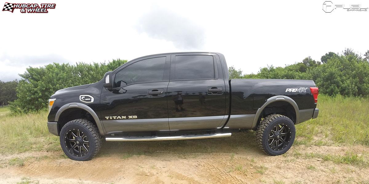 vehicle gallery/nissan titan fuel maverick d538 20X10  Black & Milled wheels and rims