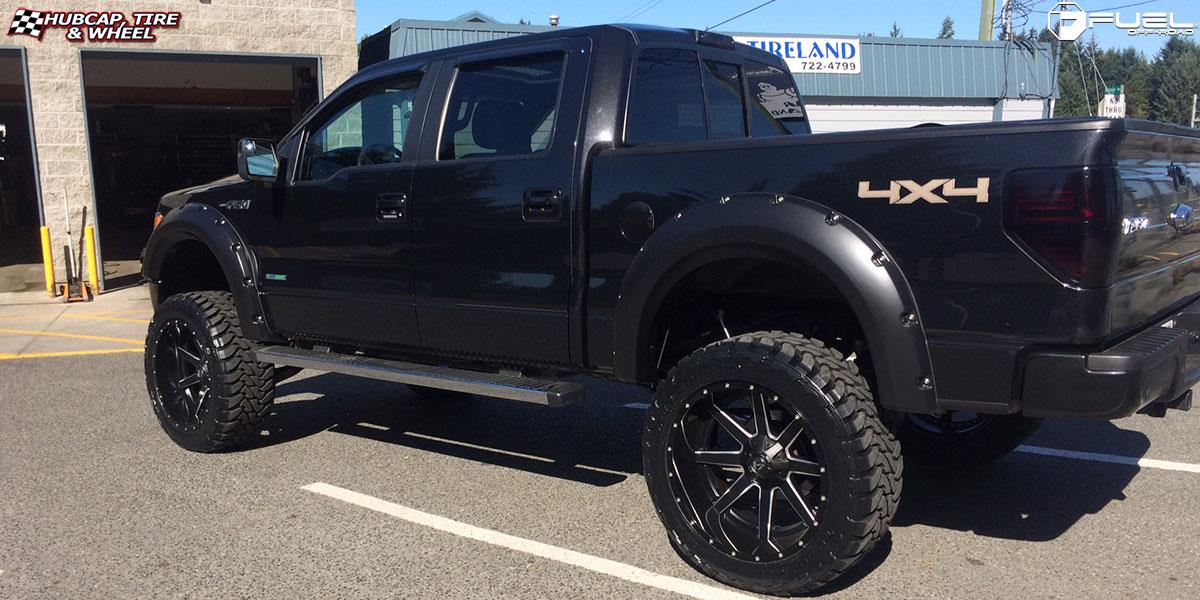 vehicle gallery/ford f 150 fuel maverick d262 24X12  Black & Milled wheels and rims