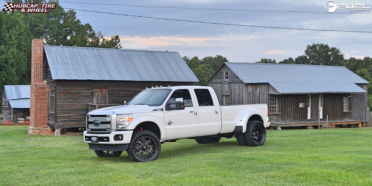 vehicle gallery/ford f 350 super duty fuel maverick d262 22X10 Black & Milled wheels and rims