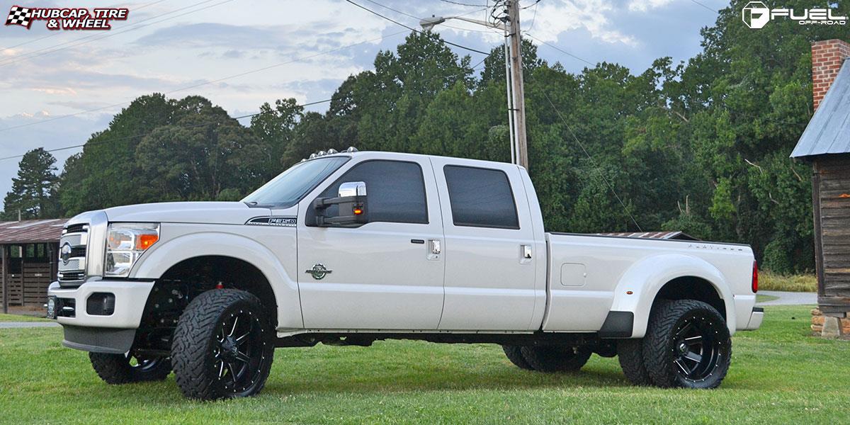 vehicle gallery/ford f 350 super duty fuel maverick d262 22X10 Black & Milled wheels and rims