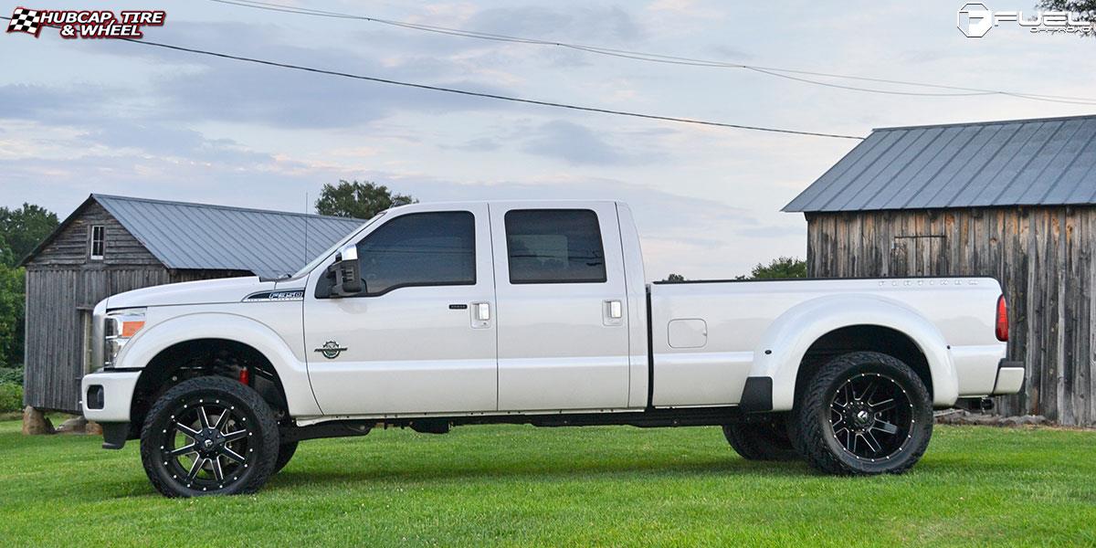 vehicle gallery/ford f 350 super duty fuel maverick d262 22X10 Black & Milled wheels and rims