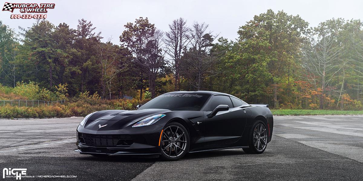 vehicle gallery/chevrolet corvette niche misano m116 19x85  Anthracite wheels and rims