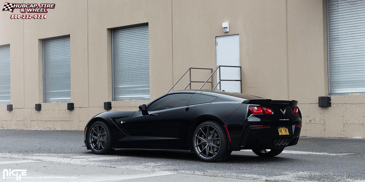 vehicle gallery/chevrolet corvette niche misano m116 19x85  Anthracite wheels and rims