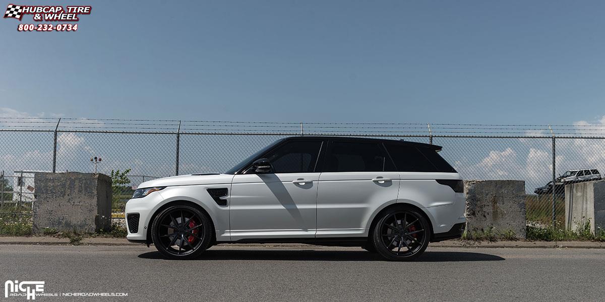 vehicle gallery/land rover range rover sport niche misano m117 22x105  Satin Black wheels and rims