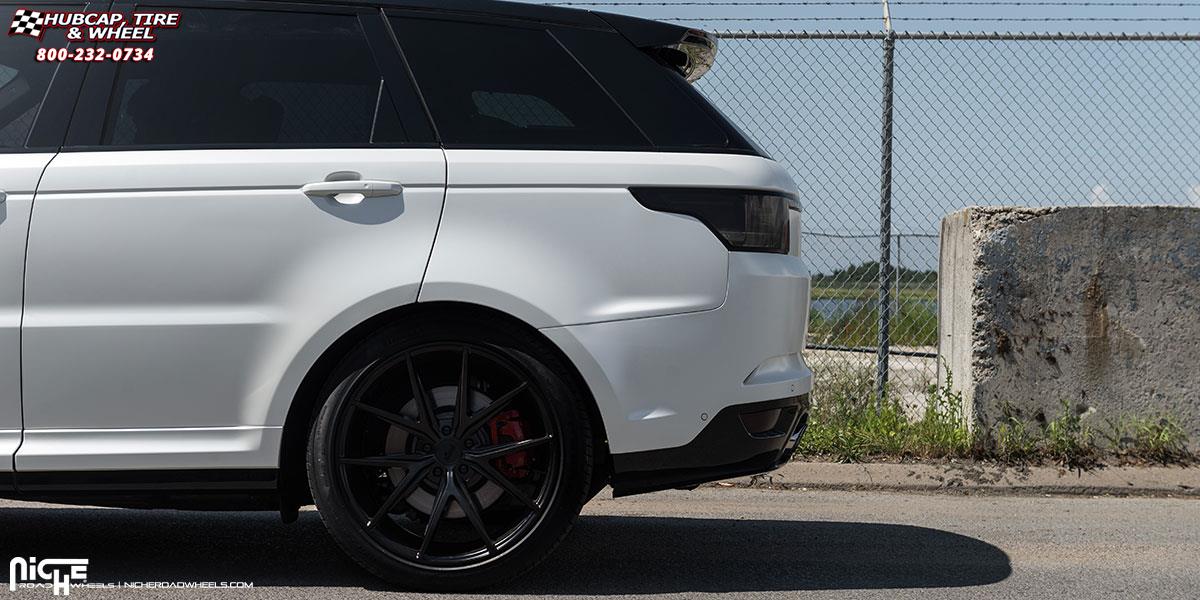 vehicle gallery/land rover range rover sport niche misano m117 22x105  Satin Black wheels and rims