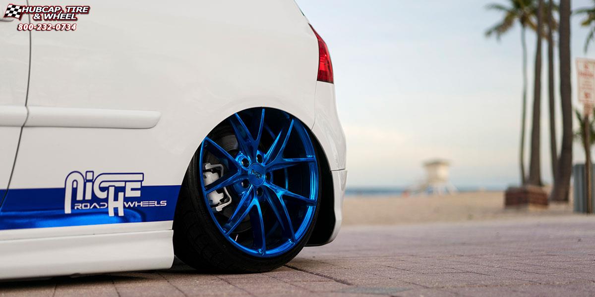 vehicle gallery/volkswagen mkv niche misano m118 19x85  Peek a Blue wheels and rims