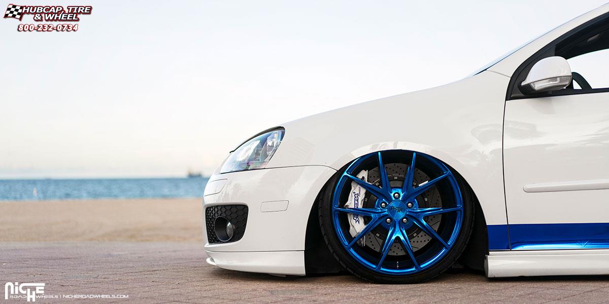 vehicle gallery/volkswagen mkv niche misano m118 19x85  Peek a Blue wheels and rims