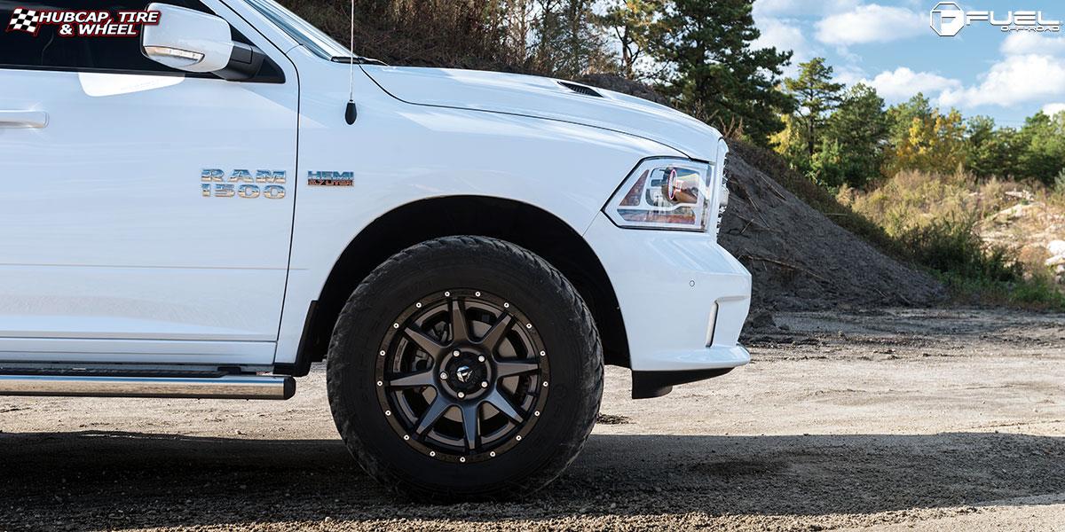 vehicle gallery/dodge ram 1500 fuel rampage d238 20X10  Anthracite center, gloss black lip wheels and rims