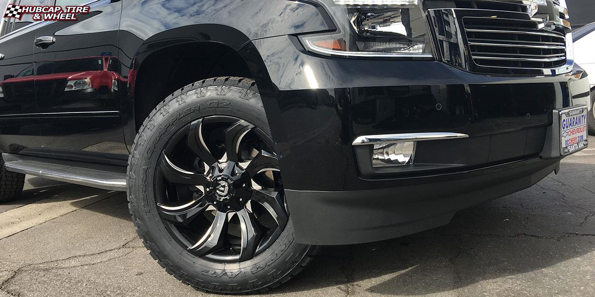 vehicle gallery/chevrolet suburban fuel stryker d571 20X9  Gloss Black & Milled wheels and rims