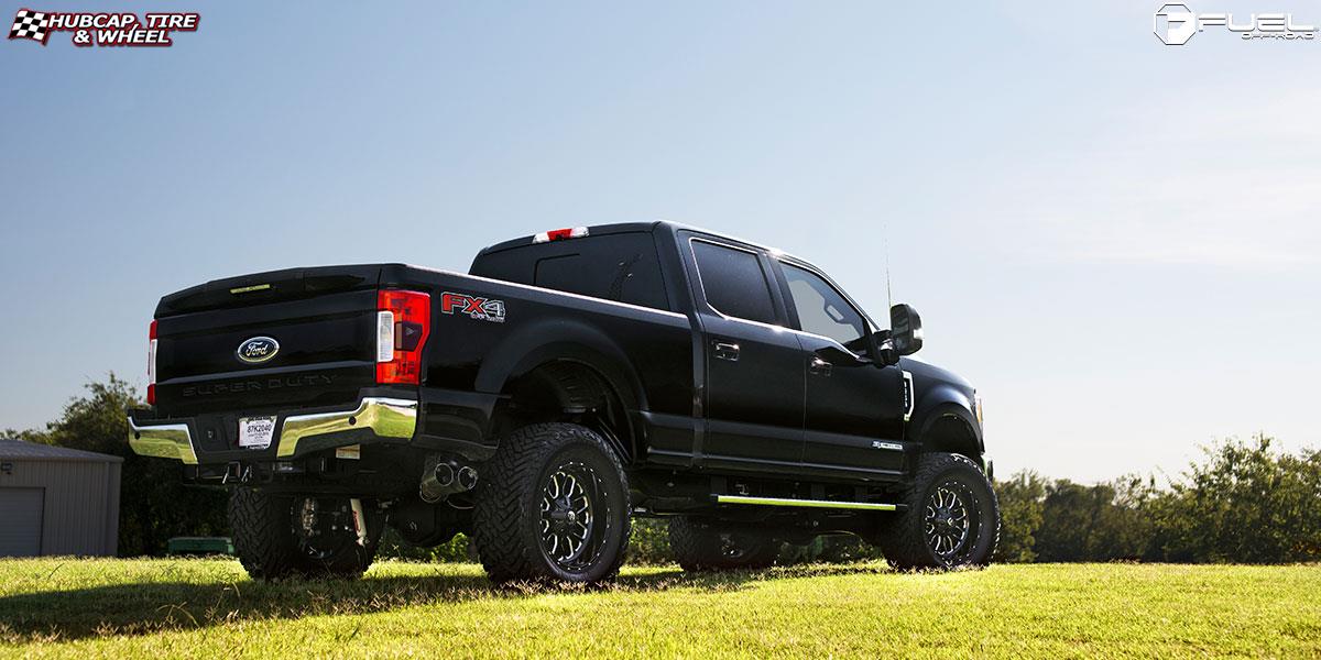 vehicle gallery/ford f 250 super duty fuel titan d588 20X10  Black & Milled wheels and rims