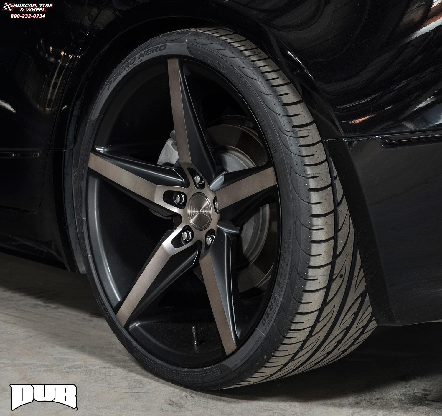 vehicle gallery/cadillac cts dub lace s119  Black & Machined with Dark Tint wheels and rims