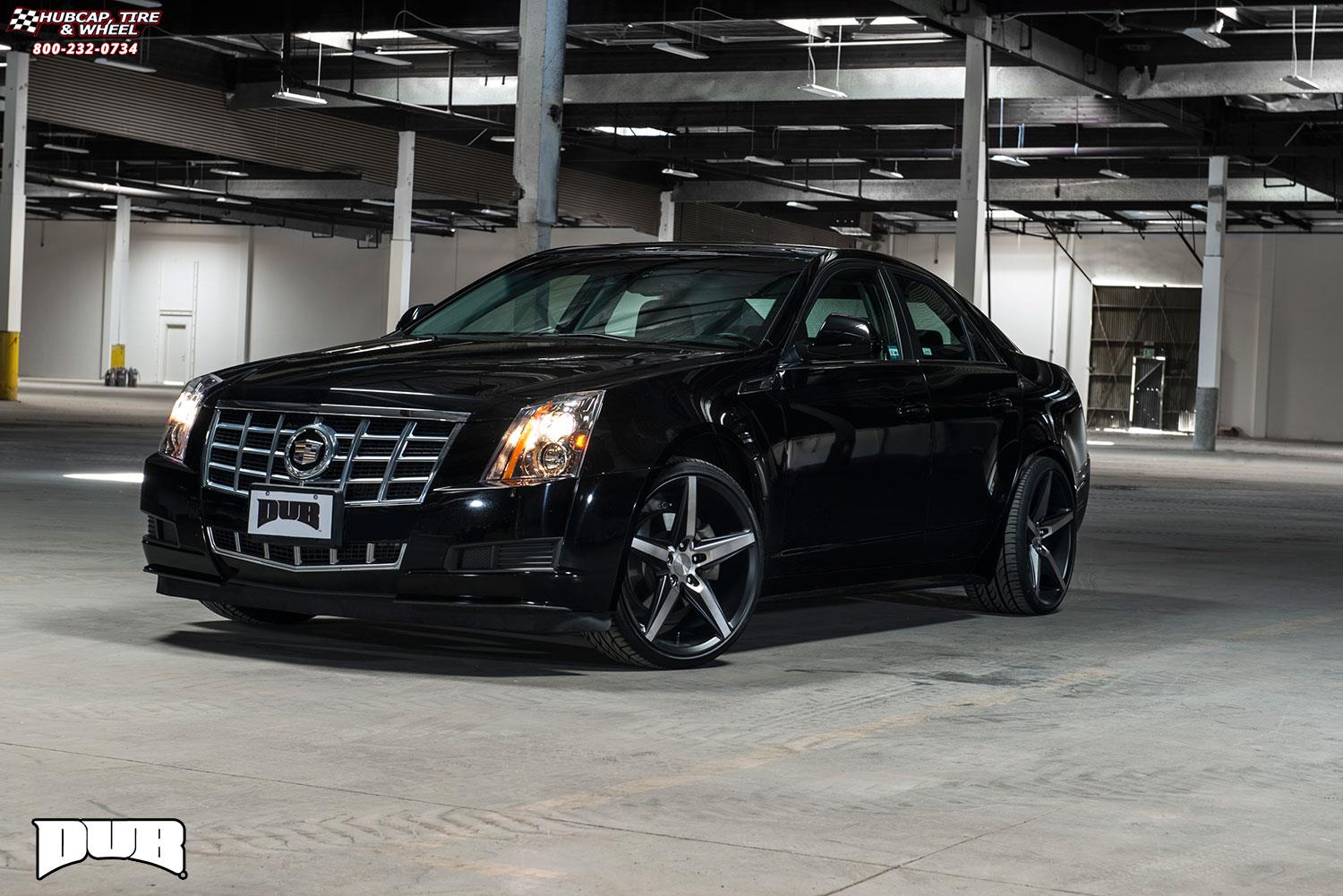 vehicle gallery/cadillac cts dub lace s119  Black & Machined with Dark Tint wheels and rims