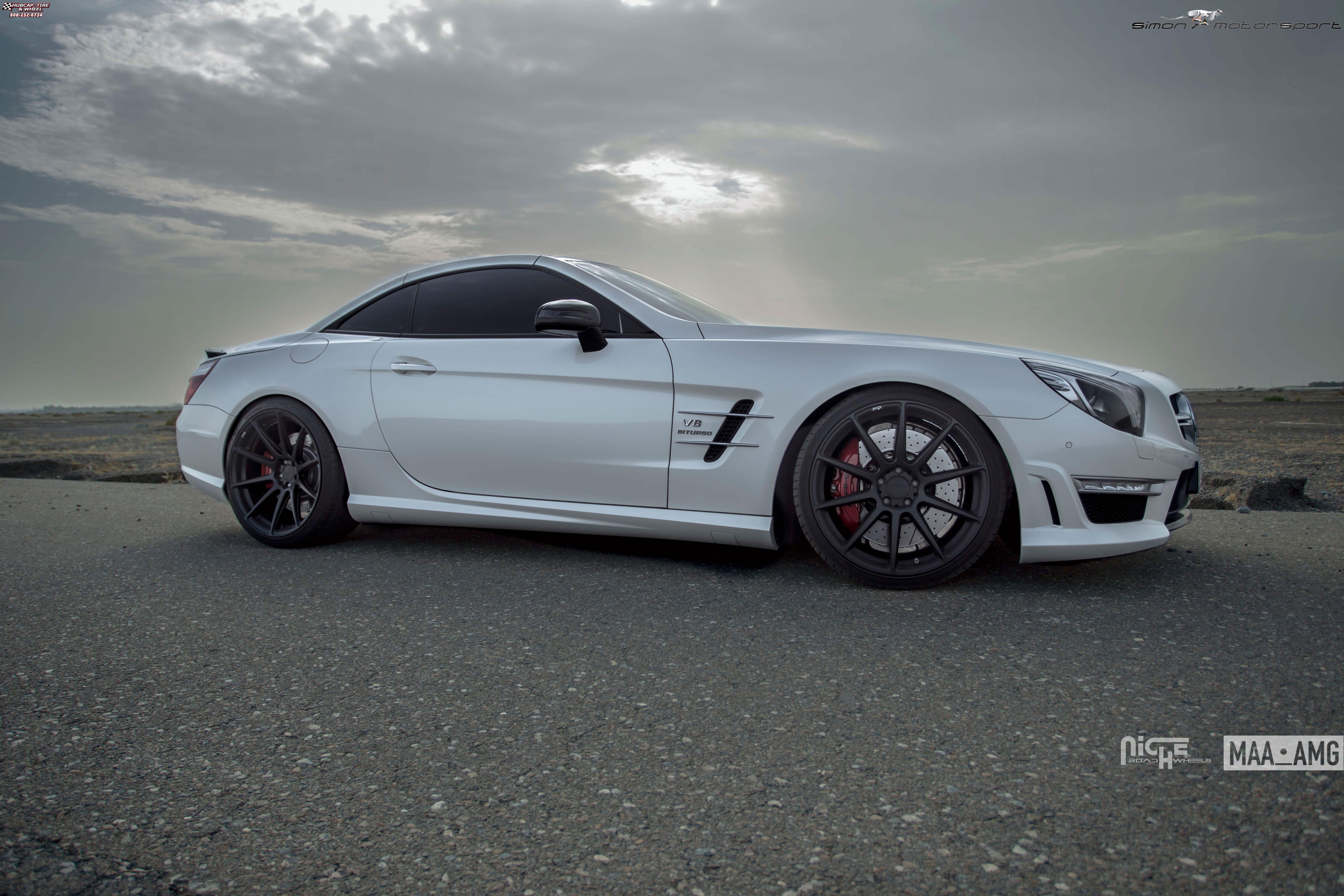 vehicle gallery/mercedes benz sl63 amg niche essen m147 20x9  Matte Black wheels and rims