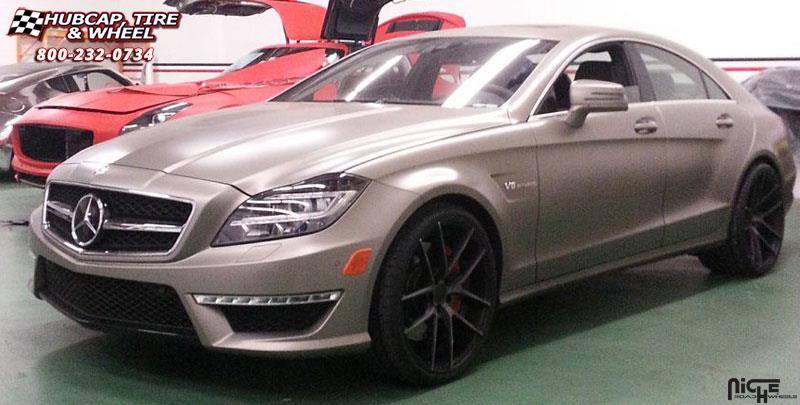 vehicle gallery/mercedes benz cls63 niche targa m130 20x85  Black & Machined with Dark Tint wheels and rims