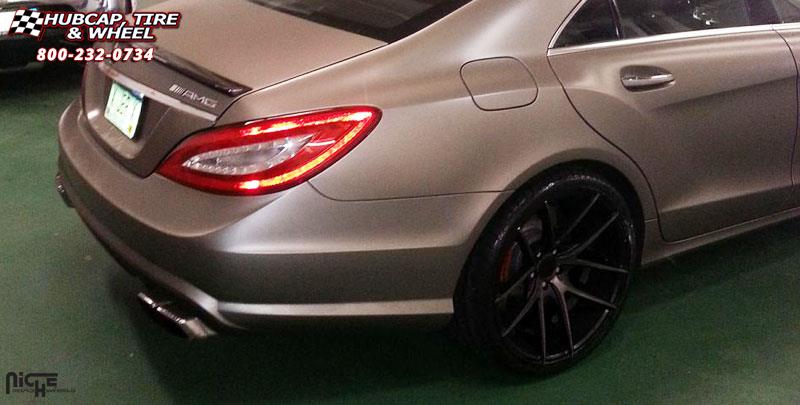 vehicle gallery/mercedes benz cls63 niche targa m130 20x85  Black & Machined with Dark Tint wheels and rims