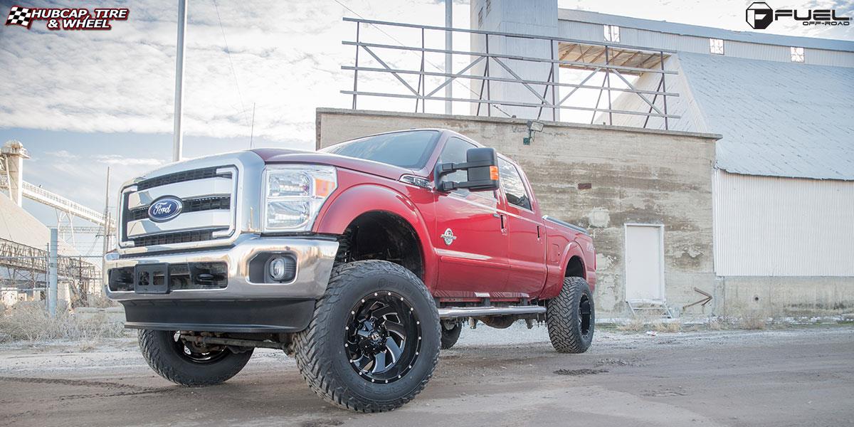 vehicle gallery/ford f 250 super duty fuel cleaver d239 20X12  Gloss Black & Milled wheels and rims