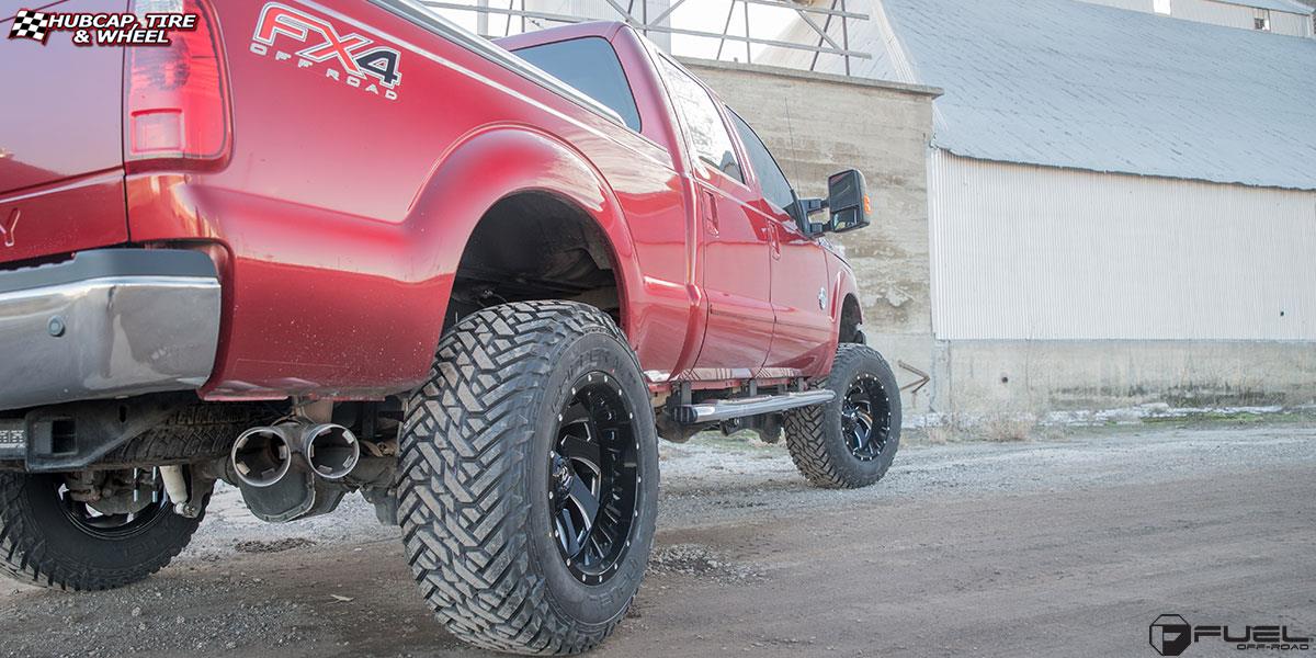 vehicle gallery/ford f 250 super duty fuel cleaver d239 20X12  Gloss Black & Milled wheels and rims