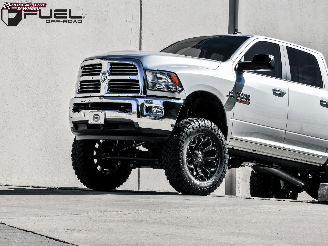 vehicle gallery/dodge ram 2500 fuel assault d546 20X10  Black & Milled wheels and rims