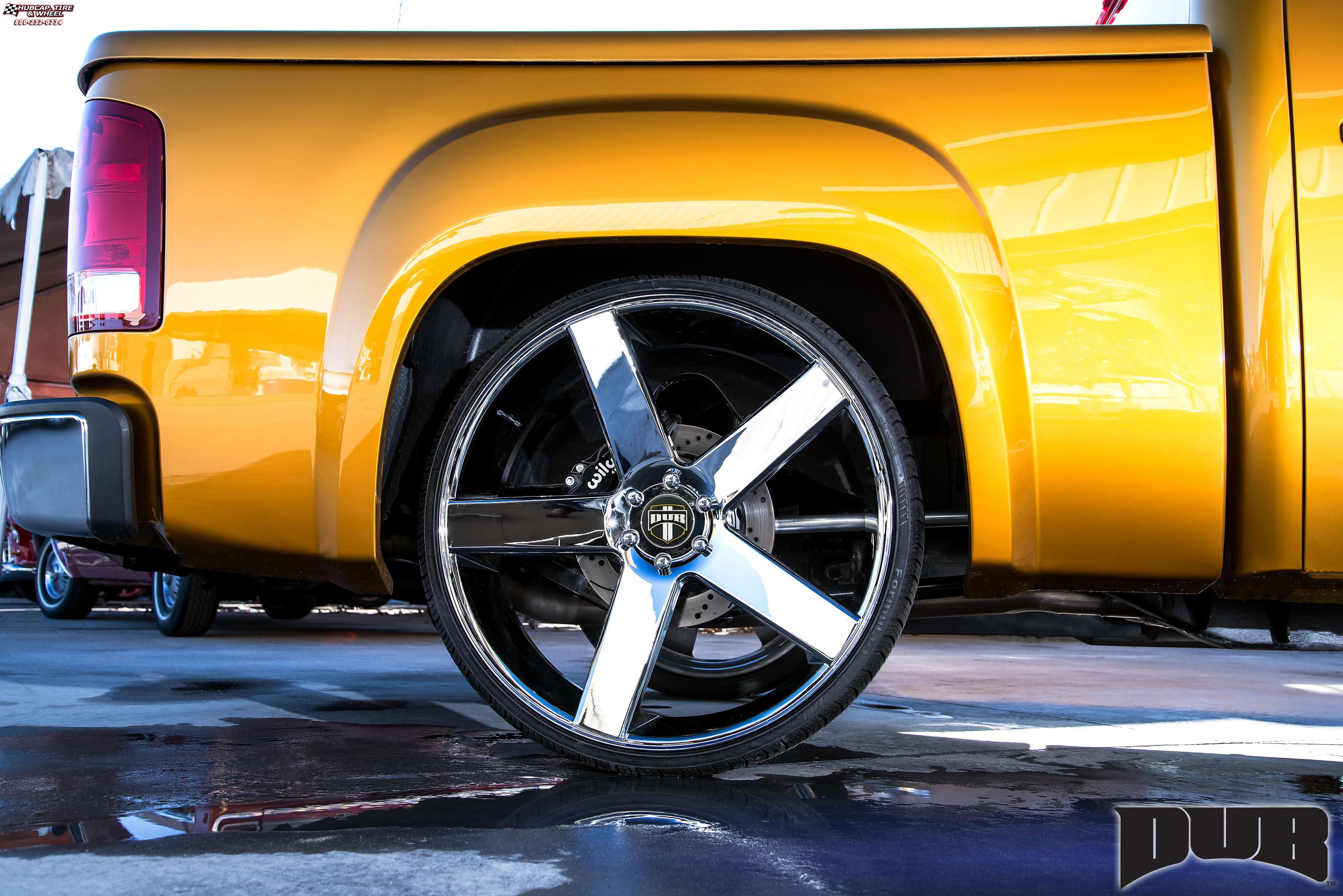 vehicle gallery/chevrolet silverado dub baller s115 28X10  Chrome wheels and rims