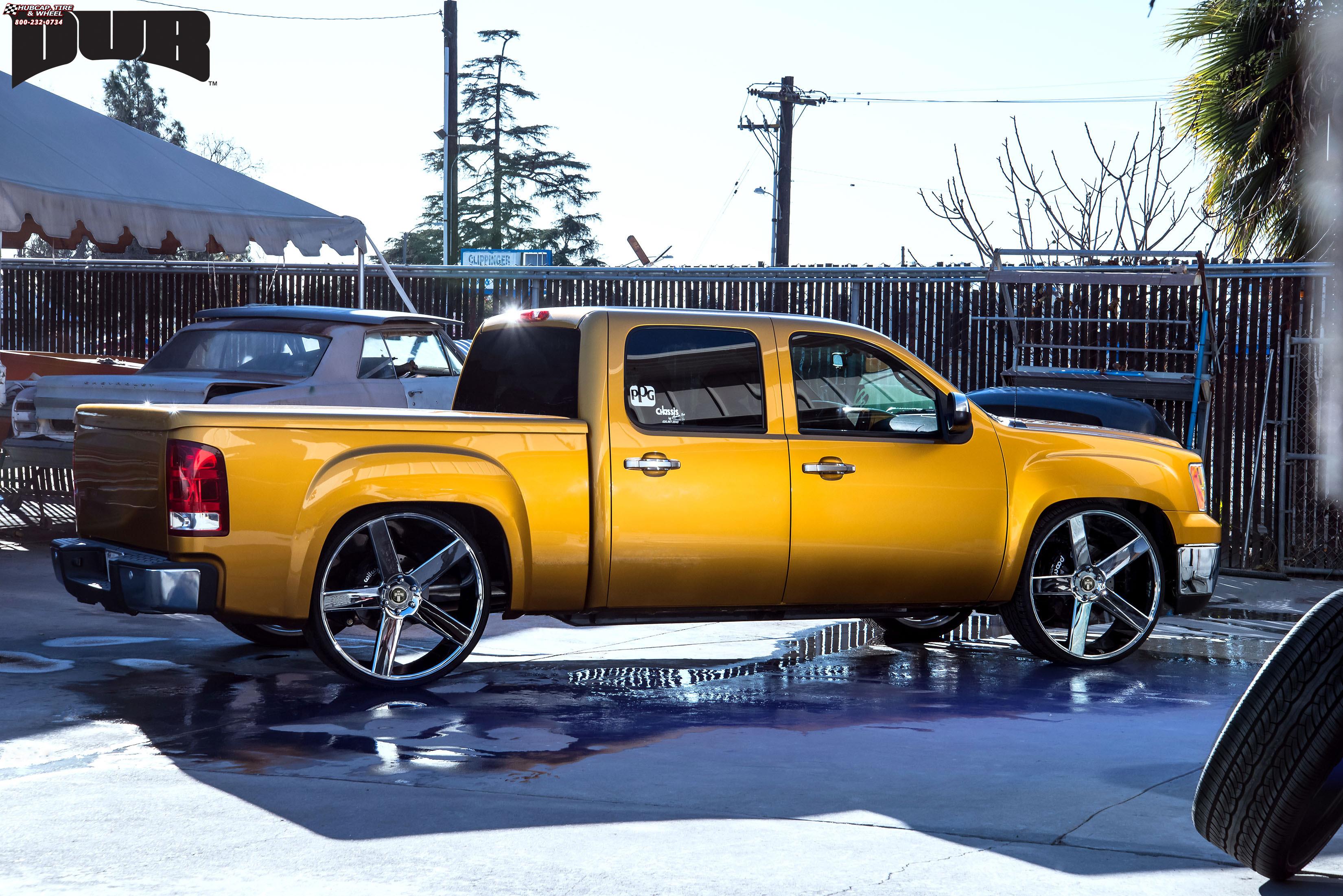 vehicle gallery/chevrolet silverado dub baller s115 28X10  Chrome wheels and rims