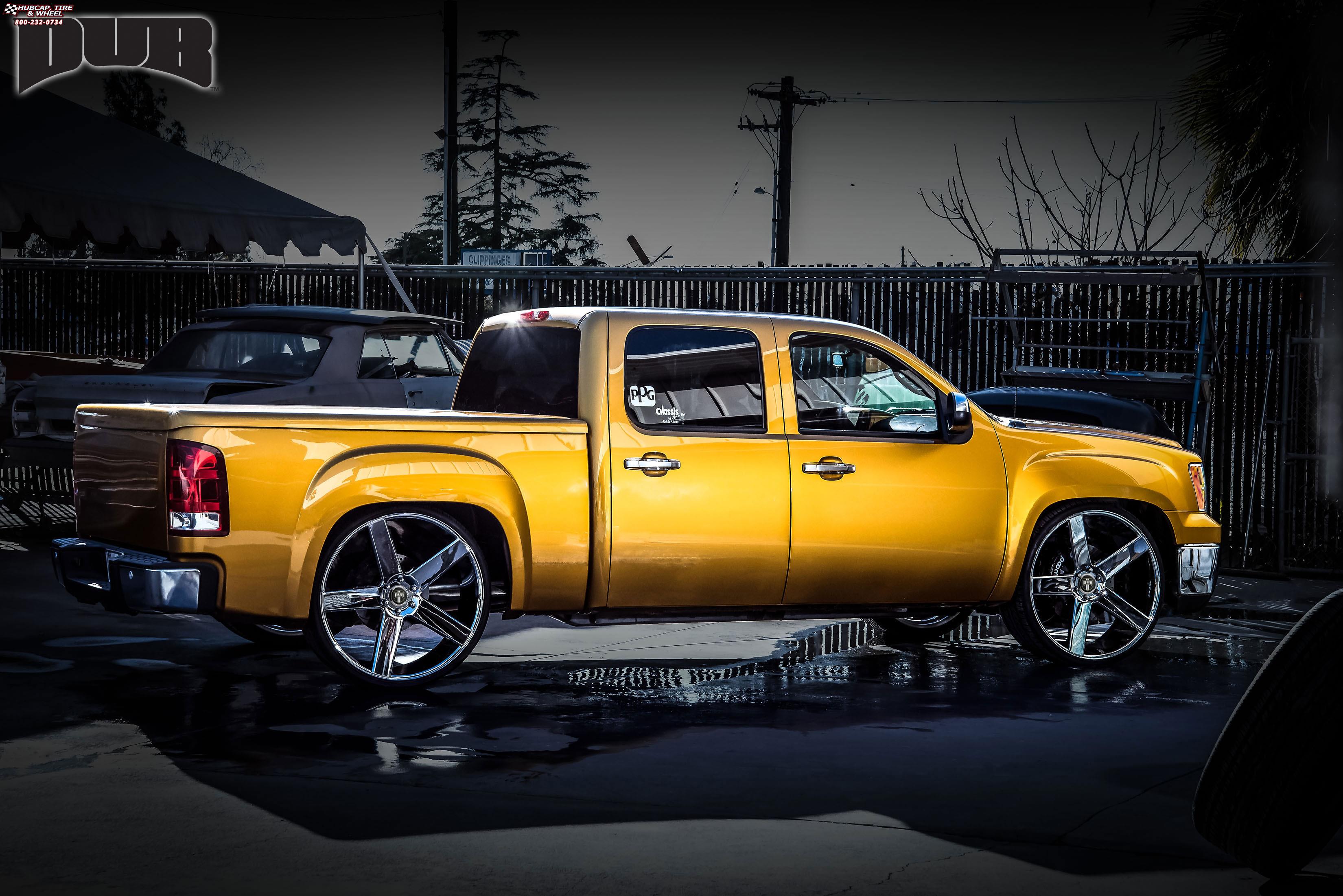 vehicle gallery/chevrolet silverado dub baller s115 28X10  Chrome wheels and rims