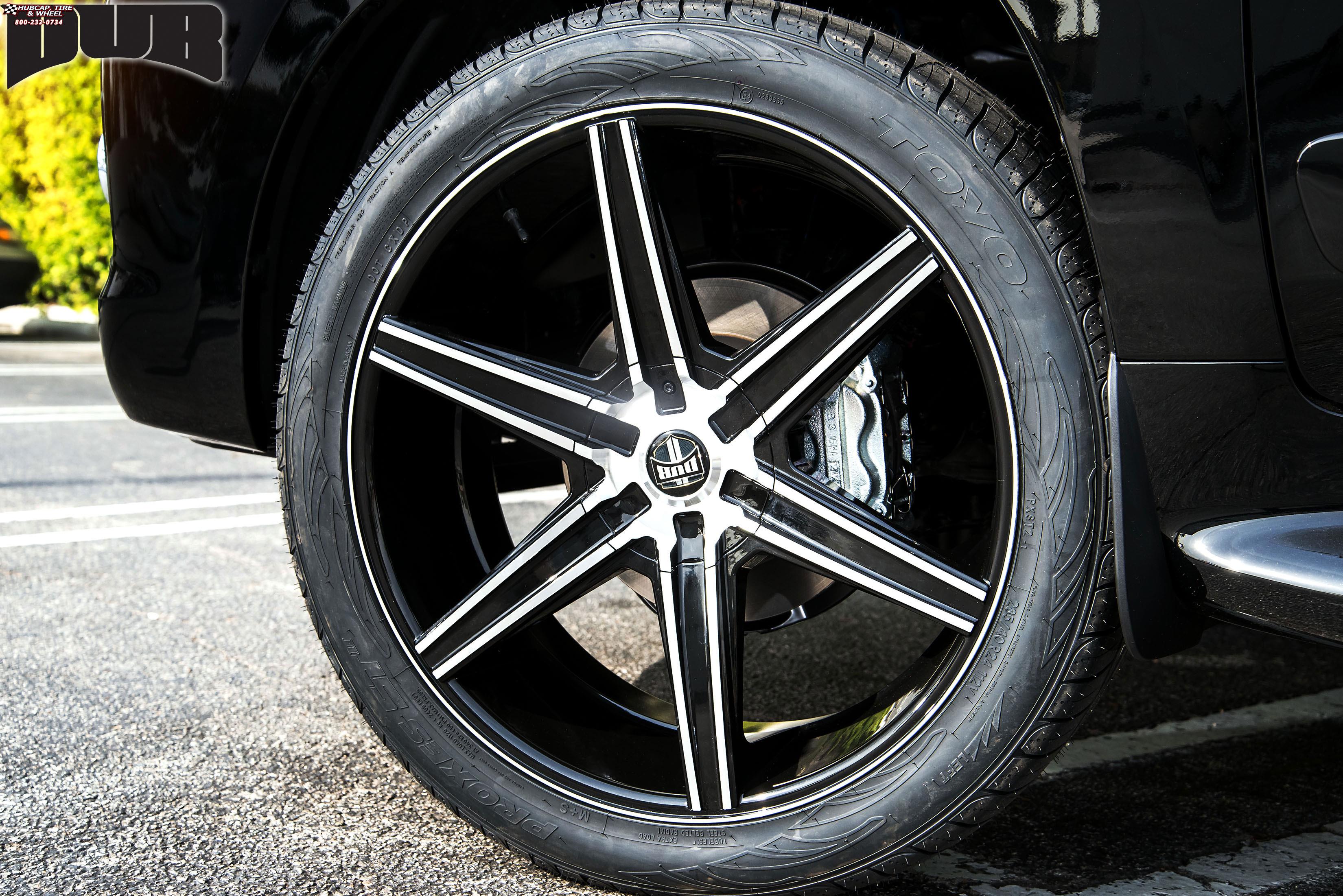 vehicle gallery/lexus lx570 dub indo s101 24X9.5  Black & Machined wheels and rims