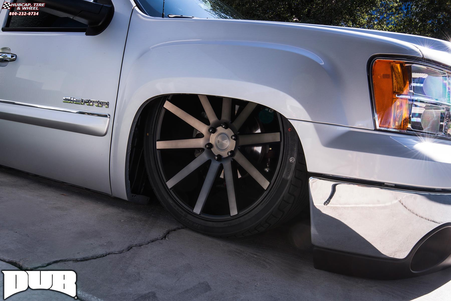 vehicle gallery/gmc sierra dub shot calla s121 24X10  Black & Machined with Dark Tint wheels and rims