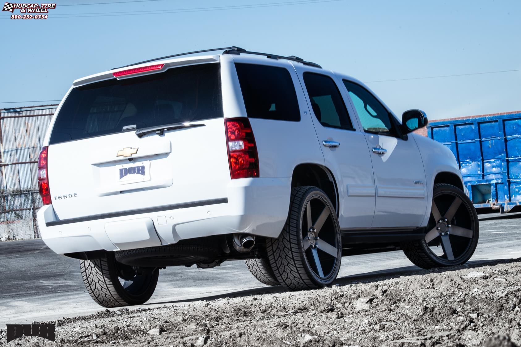 vehicle gallery/chevrolet tahoe dub baller s116 24X10  Black & Machined with Dark Tint wheels and rims