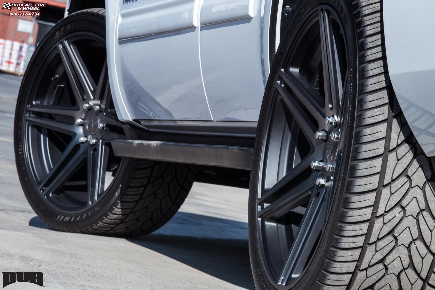 vehicle gallery/chevrolet tahoe dub skillz s123 24X10  Black & Machined with Dark Tint wheels and rims