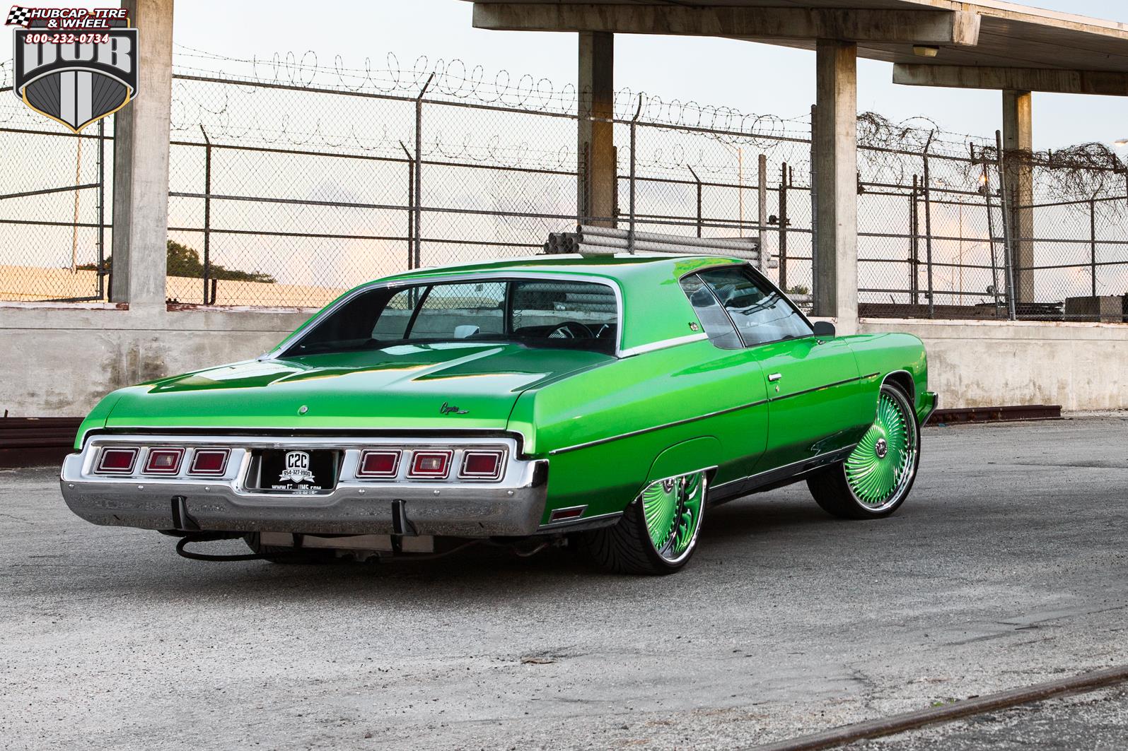 vehicle gallery/chevrolet caprice dub s713 diragio 26X9  Green w/ chrome accents wheels and rims