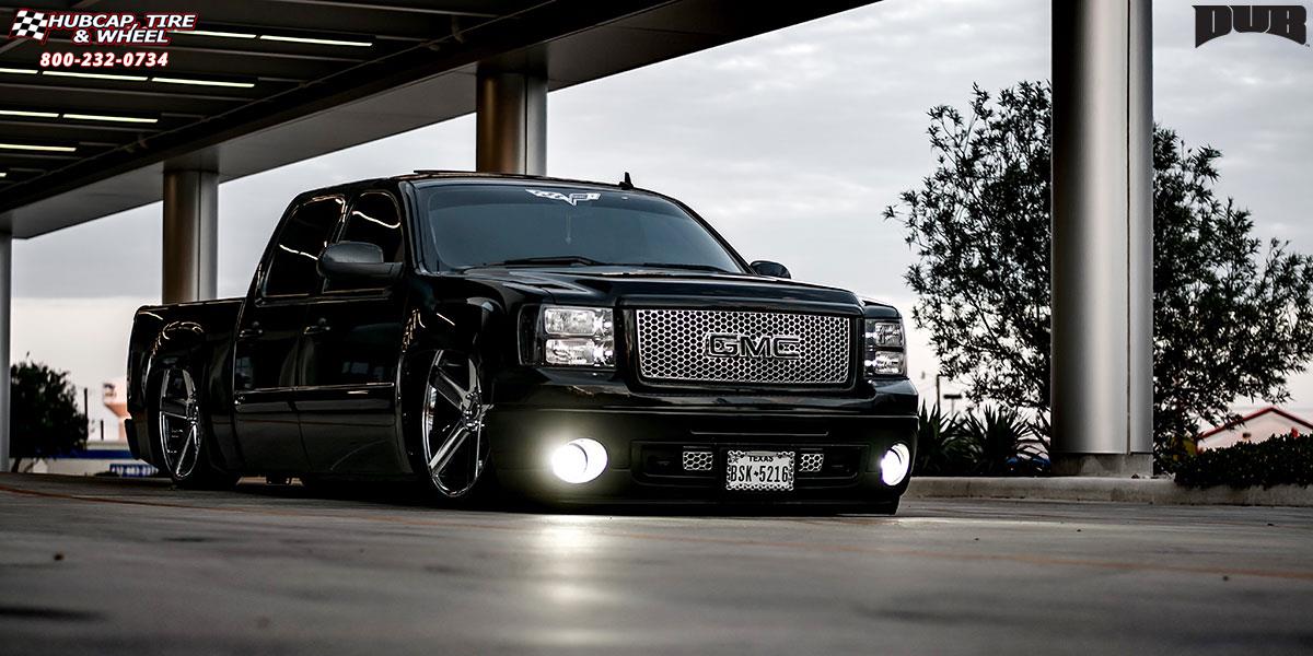 vehicle gallery/gmc sierra dub baller s115 28X10  Chrome wheels and rims