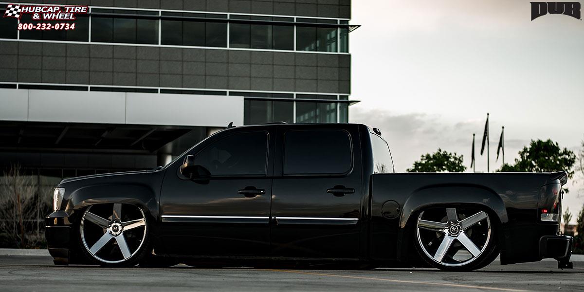 vehicle gallery/gmc sierra dub baller s115 28X10  Chrome wheels and rims