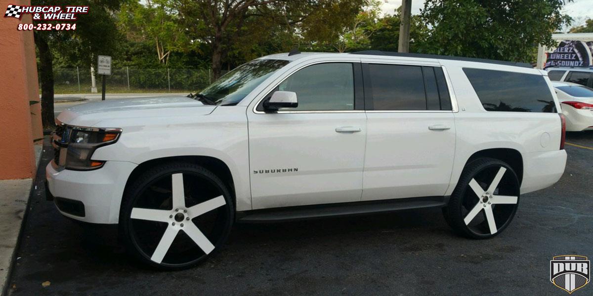 vehicle gallery/chevrolet suburban dub baller s116 28X10  Custom White wheels and rims