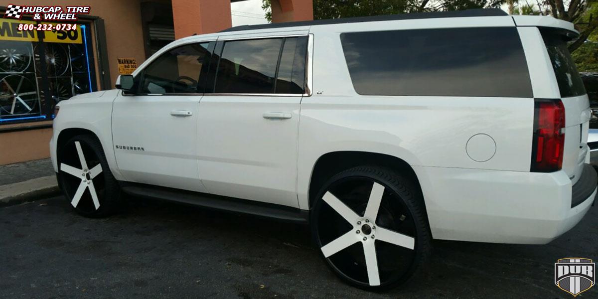 vehicle gallery/chevrolet suburban dub baller s116 28X10  Custom White wheels and rims