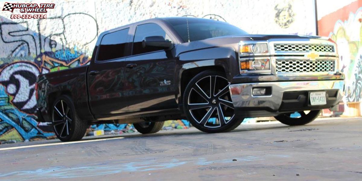 vehicle gallery/chevrolet silverado 1500 dub directa s133 24X10  Black & Milled wheels and rims