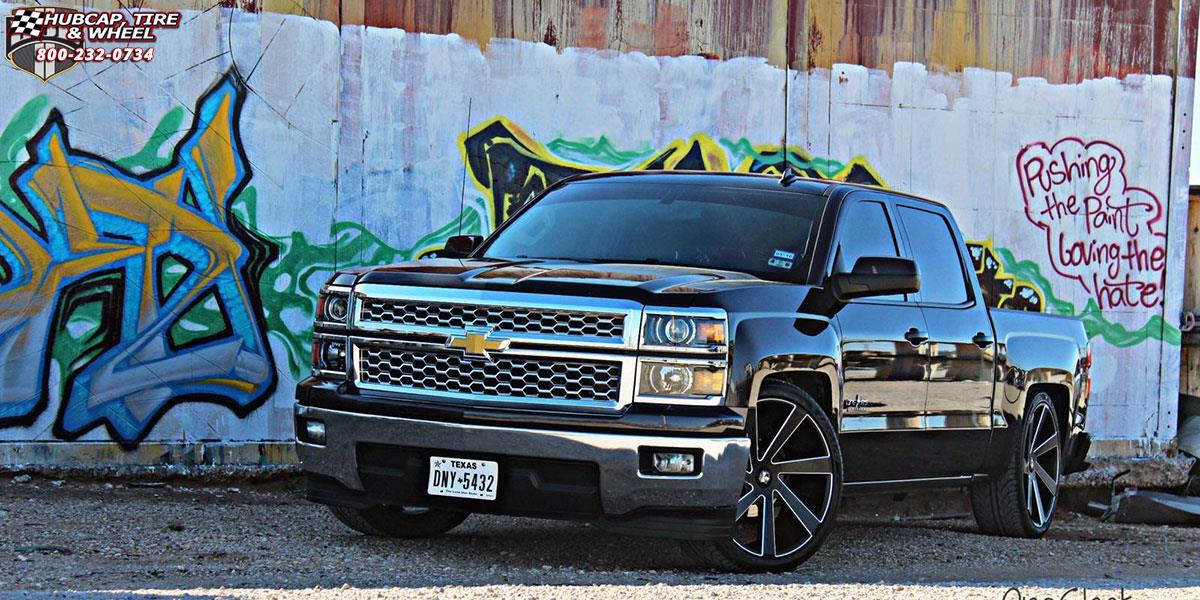 vehicle gallery/chevrolet silverado 1500 dub directa s133 24X10  Black & Milled wheels and rims