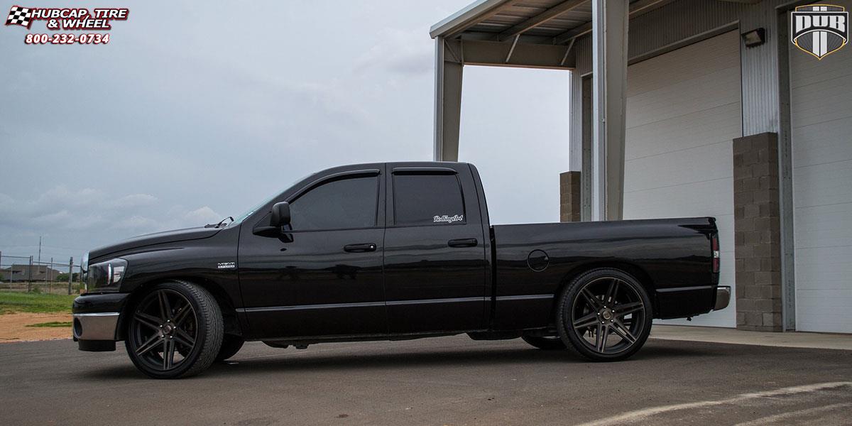 vehicle gallery/dodge ram 1500 dub skillz s123 24X10  Black & Machined with Dark Tint wheels and rims