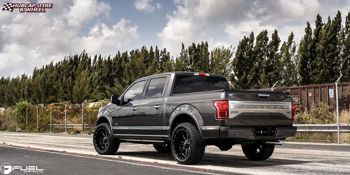 vehicle gallery/ford f 150 fuel maverick d538 22X10  Black & Milled wheels and rims