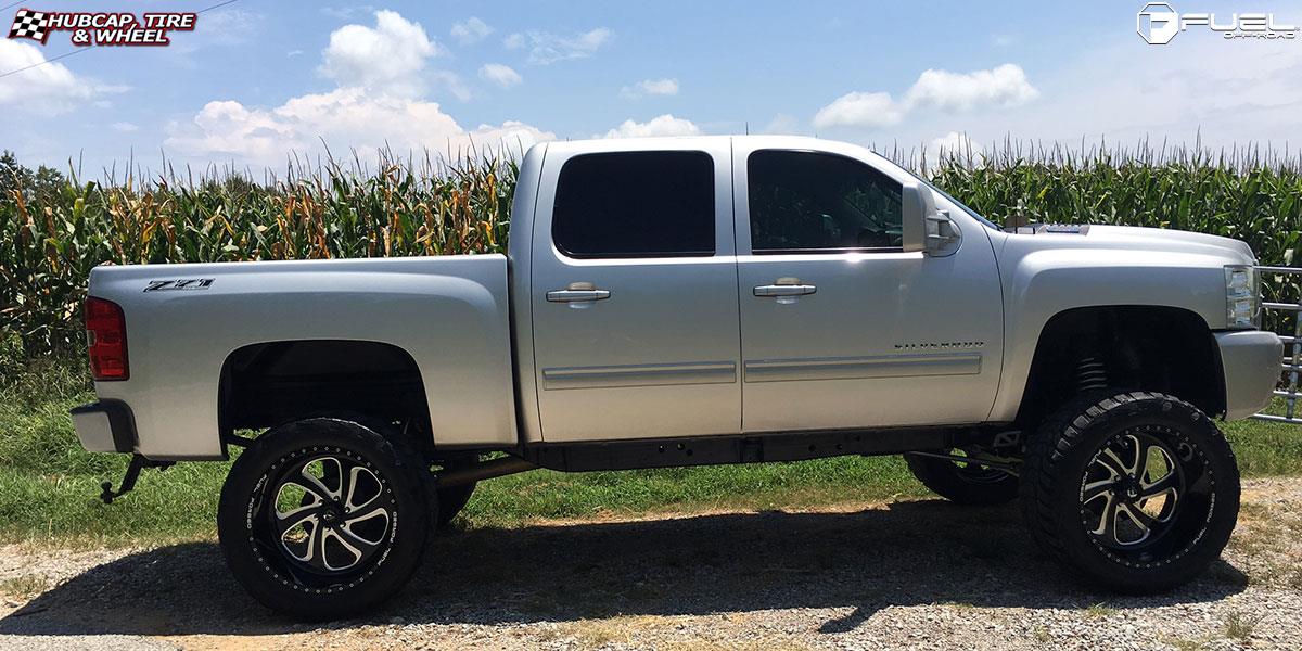 vehicle gallery/chevrolet silverado 2500 hd fuel forged ff12 24X12  Gloss Black | Milled wheels and rims