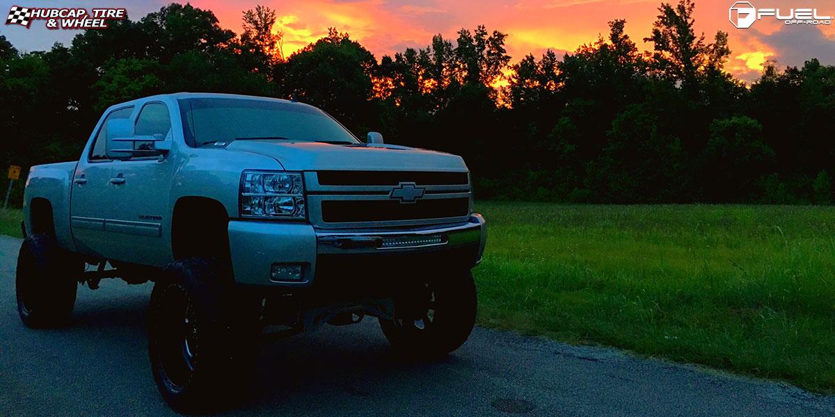 vehicle gallery/chevrolet silverado 2500 hd fuel forged ff12 24X12  Gloss Black | Milled wheels and rims