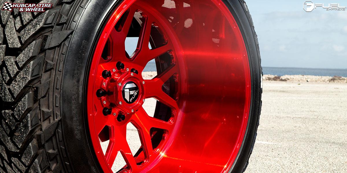 vehicle gallery/ford f 250 super duty fuel forged ff19 26X16  Brushed Candy Red wheels and rims