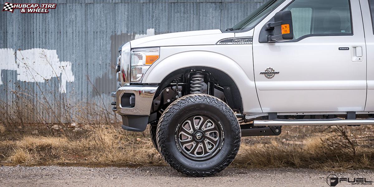 vehicle gallery/ford f 250 super duty fuel flow d587 20X10  Black & Milled wheels and rims